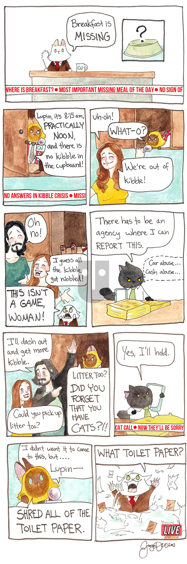 Breaking Cat News on Wednesday April 13, 2016 Comic Strip