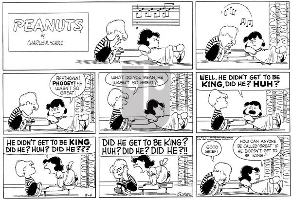 Peanuts on Sunday August 4, 1957 Comic Strip