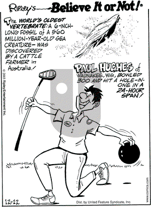 Ripley's Believe It or Not on Saturday December 13, 2003 Comic Strip