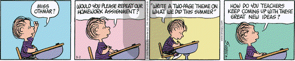 Peanuts - Wednesday September 2, 2015 Comic Strip
