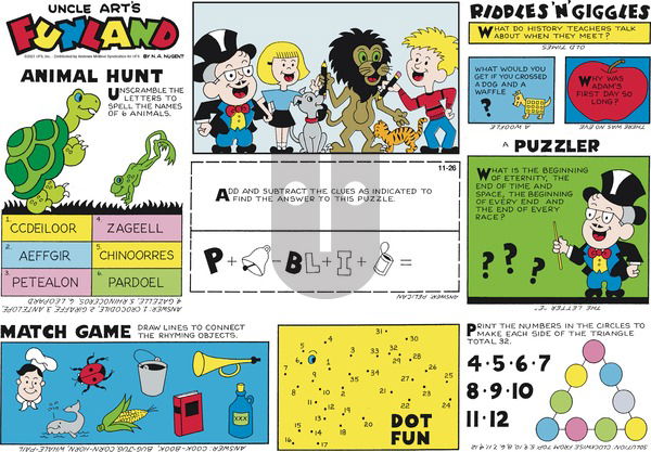 Uncle Art's Funland on Sunday November 26, 2023 Comic Strip