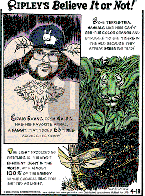 Ripley's Believe It or Not - Friday April 19, 2024 Comic Strip