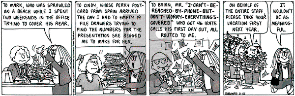 Cathy Classics on Wednesday August 18, 1993 Comic Strip
