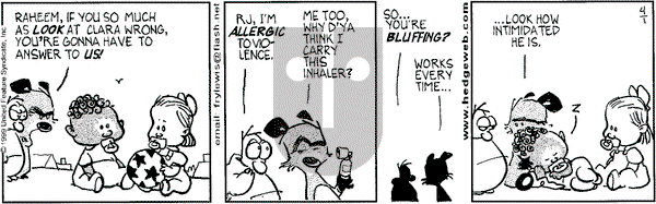 Over the Hedge on Thursday April 1, 1999 Comic Strip