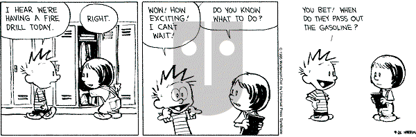 Calvin and Hobbes - Tuesday September 26, 1995 Comic Strip