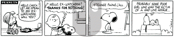 Peanuts on Thursday January 30, 1975 Comic Strip
