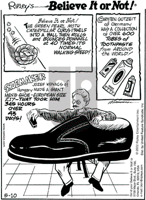 Ripley's Believe It or Not on Friday May 10, 2002 Comic Strip