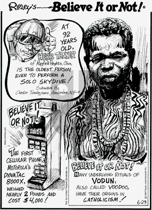 Ripley's Believe It or Not on Wednesday June 29, 2005 Comic Strip