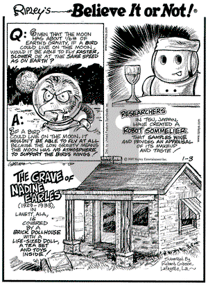 Ripley's Believe It or Not on Wednesday January 3, 2007 Comic Strip