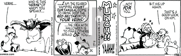 Over the Hedge on Thursday October 31, 2002 Comic Strip