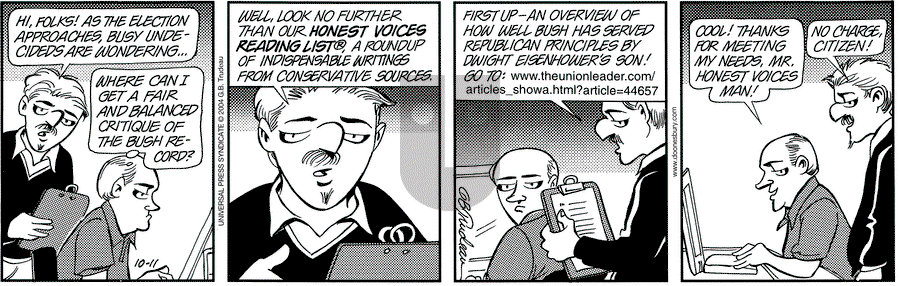 Doonesbury - Monday October 11, 2004 Comic Strip