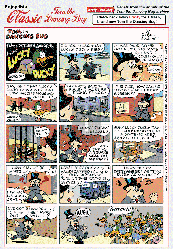 Tom the Dancing Bug on Thursday September 6, 2012 Comic Strip