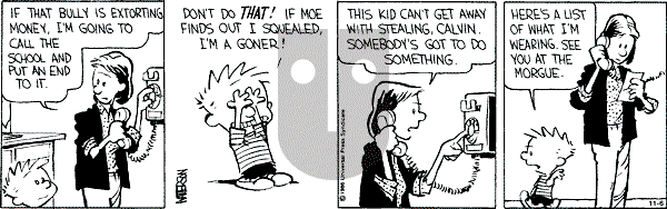 Calvin and Hobbes - Wednesday November 6, 1991 Comic Strip