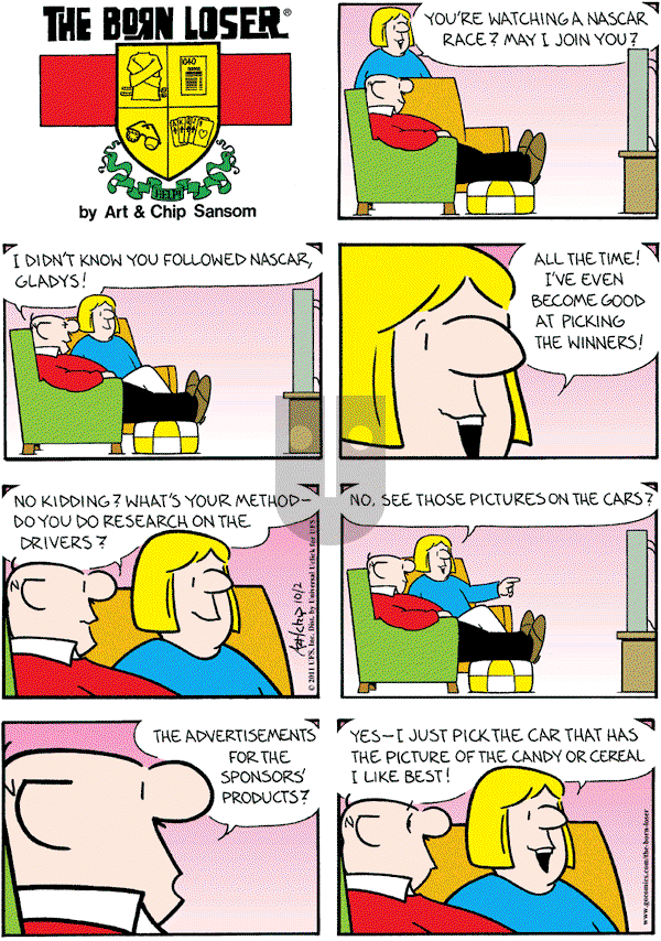 The Born Loser on Sunday October 2, 2011 Comic Strip