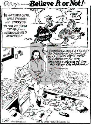 Ripley's Believe It or Not on Monday November 20, 2000 Comic Strip