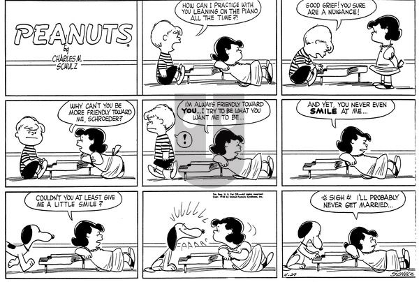 Peanuts on Sunday April 29, 1956 Comic Strip