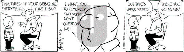 The Born Loser on Monday September 18, 2000 Comic Strip