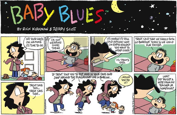 Baby Blues on Sunday March 17, 2002 Comic Strip