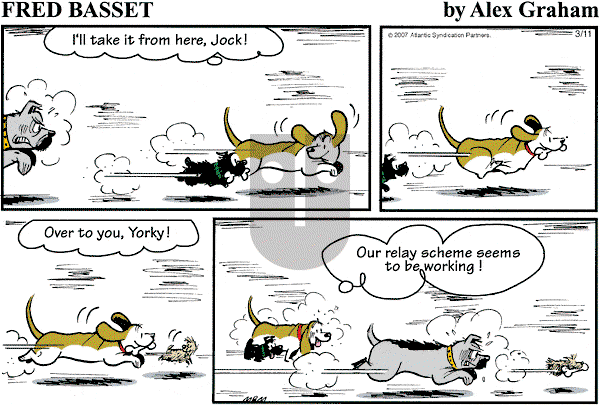 Fred Basset on Sunday March 11, 2007 Comic Strip