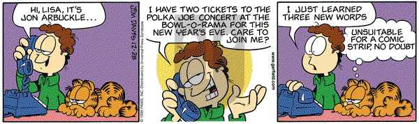 Garfield - Tuesday December 28, 1999 Comic Strip