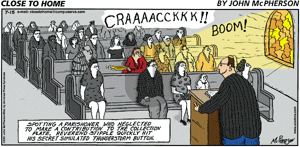 Close to Home on Sunday July 15, 2001 Comic Strip
