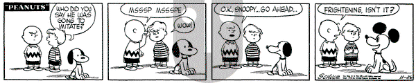 Peanuts - Saturday November 26, 1955 Comic Strip