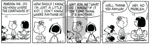Peanuts on Thursday August 13, 1992 Comic Strip