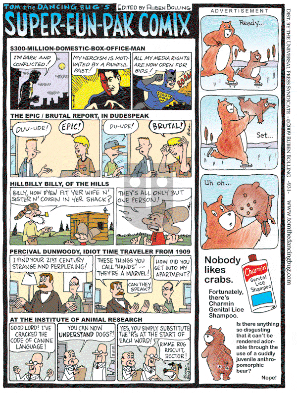Tom the Dancing Bug on Saturday January 17, 2009 Comic Strip