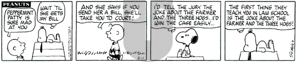 Peanuts on Saturday February 1, 1975 Comic Strip