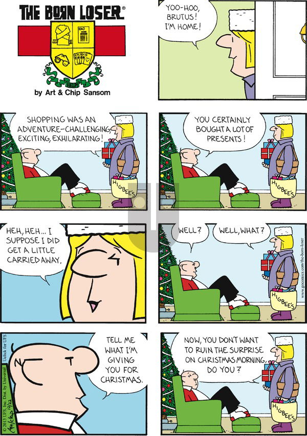 The Born Loser on Sunday December 22, 2013 Comic Strip