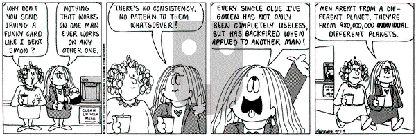 Cathy Classics on Monday September 14, 1998 Comic Strip