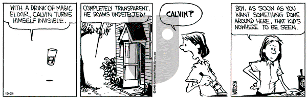 Calvin and Hobbes on Thursday October 24, 1991 Comic Strip