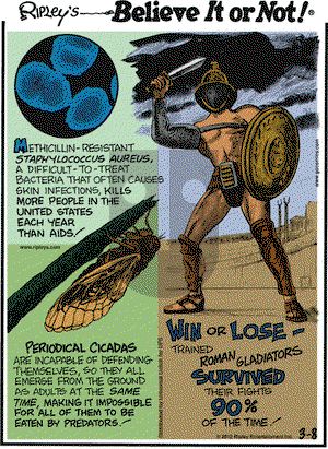 Ripley's Believe It or Not on Thursday March 8, 2012 Comic Strip