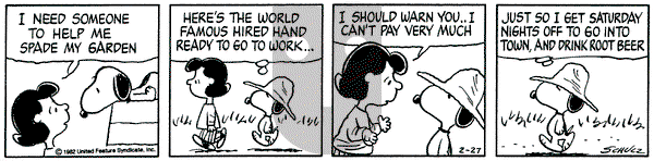 Peanuts on Saturday February 27, 1982 Comic Strip