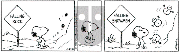 Peanuts on Tuesday January 2, 1990 Comic Strip