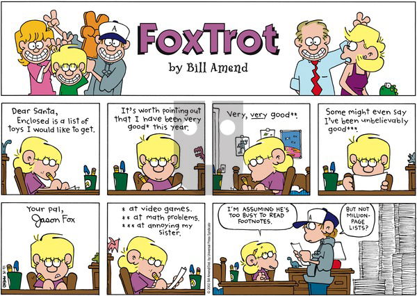 FoxTrot on Sunday December 15, 2002 Comic Strip