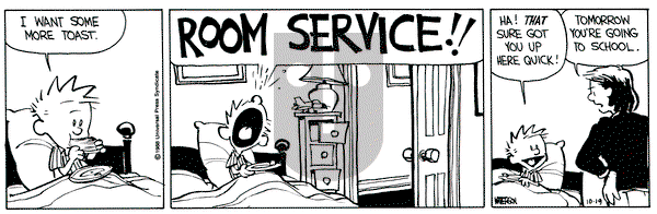 Calvin and Hobbes on Wednesday October 19, 1988 Comic Strip