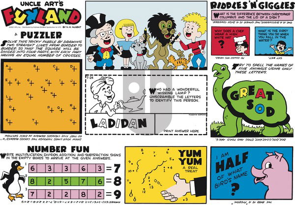 Uncle Art's Funland on Sunday July 24, 2022 Comic Strip