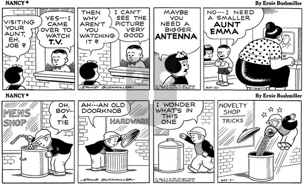 Nancy on Monday May 30, 1955 Comic Strip