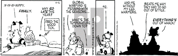 Over the Hedge on Saturday November 2, 2002 Comic Strip