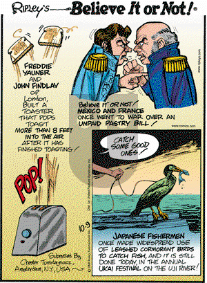 Ripley's Believe It or Not on Thursday October 9, 2008 Comic Strip