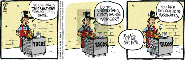 La Cucaracha on Thursday November 19, 2009 Comic Strip