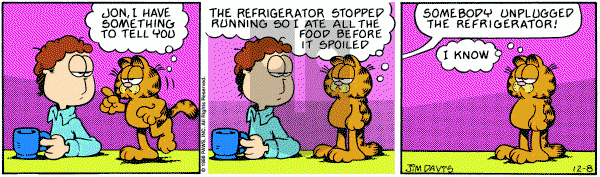 Garfield on Thursday December 8, 1988 Comic Strip
