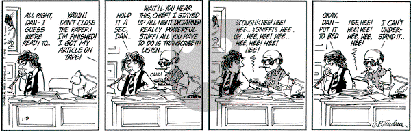 Doonesbury - Thursday January 9, 1975 Comic Strip