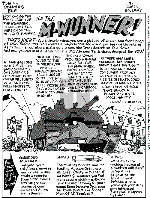 Tom the Dancing Bug on Thursday April 24, 2003 Comic Strip