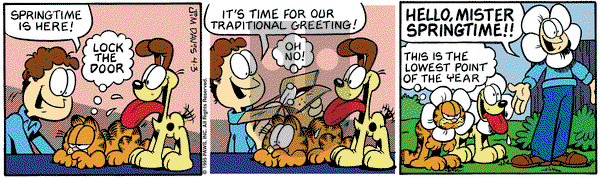 Garfield on Monday April 3, 1995 Comic Strip