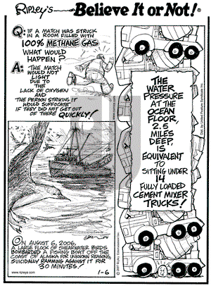 Ripley's Believe It or Not on Saturday January 6, 2007 Comic Strip