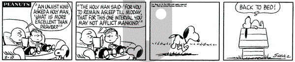 Peanuts - Monday February 10, 1964 Comic Strip