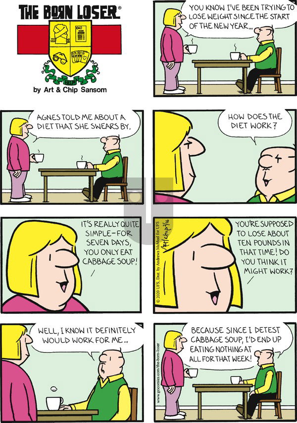 The Born Loser on Sunday February 16, 2020 Comic Strip