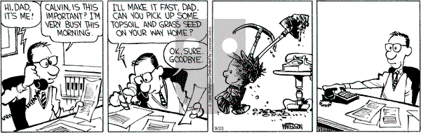 Calvin and Hobbes - Friday September 23, 2016 Comic Strip
